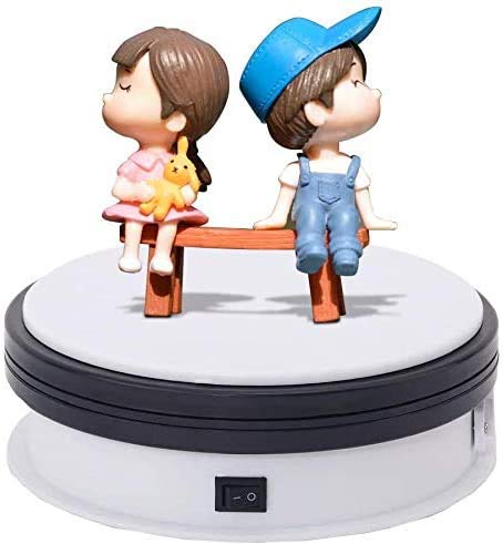 Sanato 360度ターンテーブル 耐荷重15kg直径15cm 回転台 電動ターンテーブル フィギュア/撮影用 白NA150