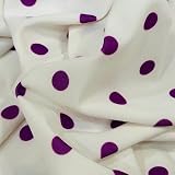 Tejido Por Metros. Tela para bañador. Tela Punto de Licra Estampado Lunares Morado. Ancho 1,50 Mtrs. 1 Mtr.