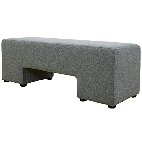 DORIS ドリス スツール 北欧 木製 2人掛け オットマン グレー アンジュ2P【11254】