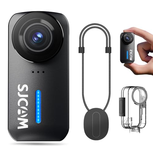 SJCAM C110 Mini cámara de acción impermeable, sin tarjeta, 4K 200 min | Zoom 8x, impermeable 30 m, Bodycam con grabación de audio y video, estabilización EIS, cámara de vlogging WiFi, cámara POV f/2.0