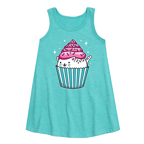 Instant Message - Cat Cupcake - Toddler and Youth Girls A-line Dress