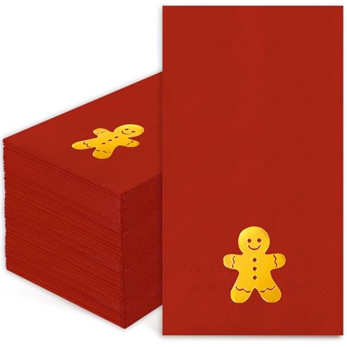 Servilletas de jengibre navideñas de papel para toallas de mano de invitados JarThenaAMCS