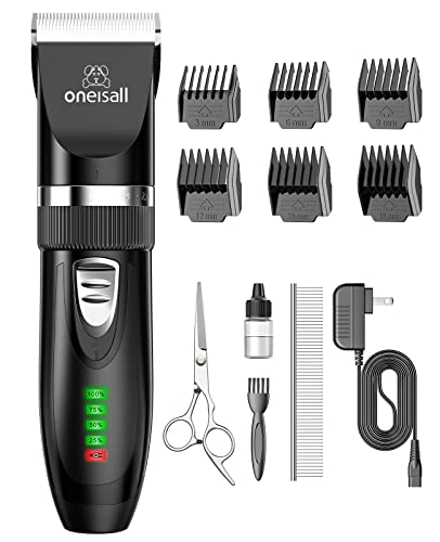 oneisall Quiet Cat Clippers for Matted & Long Hair, 2-Speed Cordless Pet Shaver Grooming Kit for...