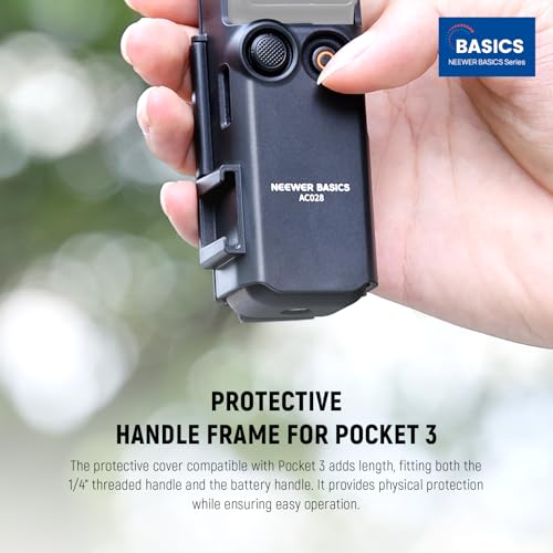 Image of NEEWER Basics Protective Case with Hand Strap, Compatible with DJI Osmo Pocket 3, Pocket 3 Creator Combo Accessories, Extension Handle, Housing Extension Frame, Cold Shoe, Type C Port, SD Card Slot