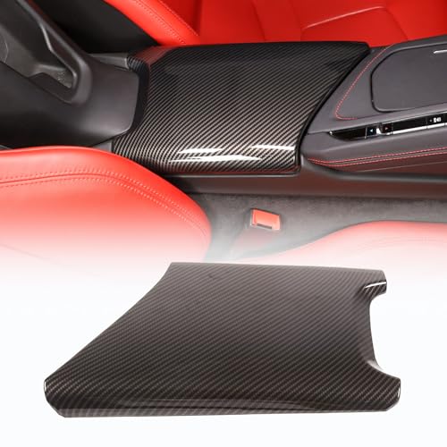 CHEAYAR カーインテリア センターアームレストボックスカバー コンソールボックス 保護カバー シボレーコルベットC8 2020-2023と互換性があり、ABSカーボンファイバーパターンC8アクセサリー(カーボンファイバーパターン)