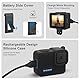 FiTSTILL PU-Mini-Tragetasche und Silikonhülle aus Gummi für Go Pro Hero 4K 2024, seitliche Batterieabdeckung ersetzen und Displayschutzfolien und Trageband und Objektivdeckel für Hero4K Zubehörset