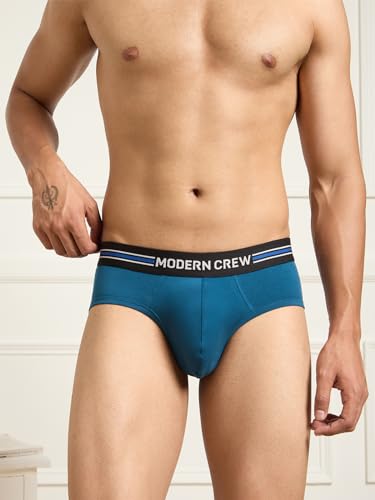 Image of Modern Crew CoolSense Cotton Briefs for Men| Super Combed Cotton with Stretch, Stay 3 Degrees Cool & Fresh, Anti-Bacterial| Microfiber Waistband