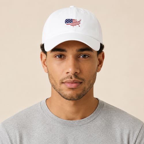 Image of USA Flag & Embroidery Premium 100% Cotton Low Profile Adjustable Baseball Dad Cap