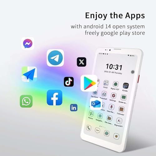 Bigme HiBreak Pro Color 6.13" ePaper E-Ink Tablet with Fingerprint Unlock, NFC, 8GB+256GB, eBook Readers Android E Ink eReader Device with Android 14, 5G Dual SIM, 300PPI, Long Battery Life White — view 4