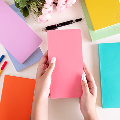 Image of NEORAH - PETITE Dotgrid Notebook SOFT COVER |Organiser REFILL| Dotted notebook Journal| 110 GSM|160 pages (Size 21 cm x 10.5 cm)|Journaling, Writing,Note Taking Diary, Travellers Notebook - ORANGE