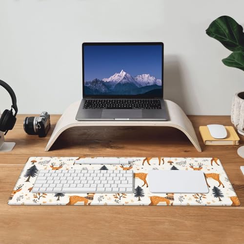 Tapis de bureau imprimé cerf de forêt champignon de qualité - 7