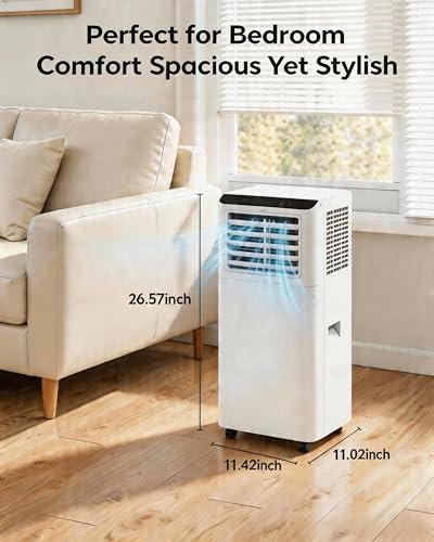 Image of 8,000 BTU Portable Air Conditioners, 4-in-1 Air Conditioner Portable Up to 350 Sq.Ft, Portable AC Unit, for Living Room Bedroom Garage Studio with Cool, Fan, Dehumidifier, Sleep, 24H Timer