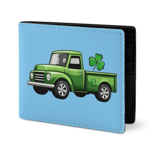 St-Patrick's Day Shamrock Truck Coin Purse PU Leather Bifold Wallet Small Change Purse Pouch Front Pocket Wallets2
