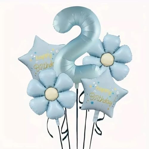 Daisy 2nd Birthday Party Decorations Balloon Number 2 Daisy Birthday Party Decorations for 2 Year Old Daisy Supplies (Blue Balloon 2) image 4