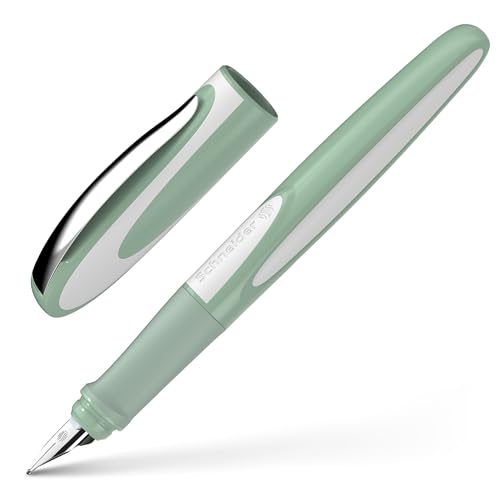 Image of Schneider Ray 168413 Fountain Pen Left Handed with Standard Ink Cartridge Royal Blue Pistacchio