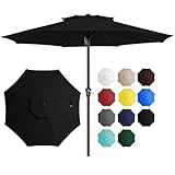 JEAREY 11 FT 2-Tiers Patio Umbrellas Outdoor Large Market Umbrella With Crank Lift System 8 Sturdy Ribs UV Protection Waterproof Sunproof, Black