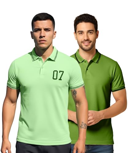 Image of INKKR Men's Soild Half Sleeve Polo T-Shirt Combo