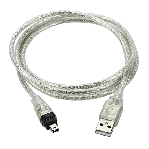 ALINNA 5FT USB 2.0 Male to IEEE 1394 Mini 4Pin Male iLink Firewire DV Adapter Cord Cable Compatible with Sony DV