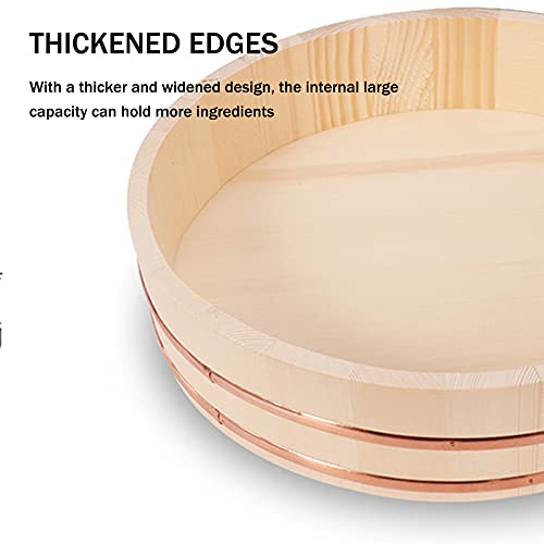 Hangiri Sushi Rice Bowl, Wooden Sushi Rice Mixing Tub Sushi Accessory With Wood Spoon For Restaurant Home Kitchen,62X16Cm #TOP2