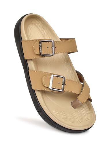 Image of HEALTH FIT Extra Soft Premium Classic Cushion Sliders /with Adjustable Buckle Strap & Light Weight Anti-SkidWaterproof Luxurious Slippers for Men's HF119