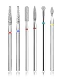 YIPFEN 6 Pezzi Punte Fresa Unghie Professionale, Set per Manicure Pedicure e Cura dei Piedi, Punte per Rimozione Cuticole, Gel Unghie Ricostruzione e Calli, Corpo in Tungsteno con Scatola