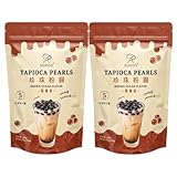 Soeos Boba Pearls, Black Tapioca Pearls 8.8 oz (Pack of 2), Black Sugar Flavor Boba Pearls for Bubble Tea, Smoothies & Desserts – Sweet, Chewy, and Ready to Cook