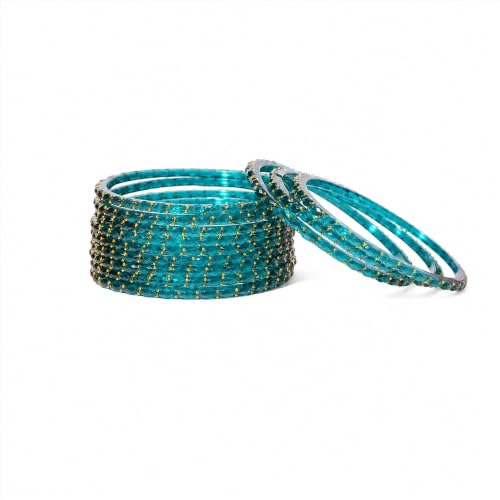 Image of Raindrop Crystal Glass Bangles, Pack of 12