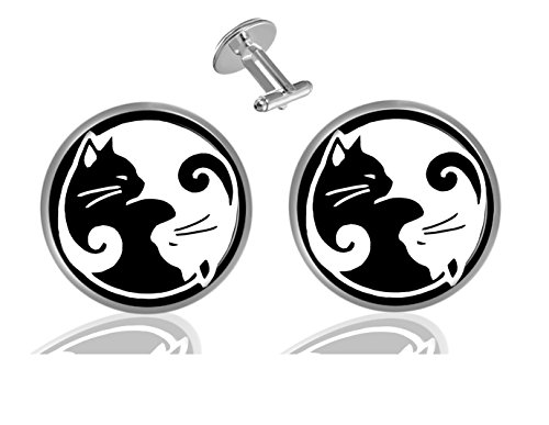 ecowcow Custom Classic Jewelry Tuxedo Shirt Sliver Cufflinks Men's Unique Business Wedding Gifts (Vintage Floral)