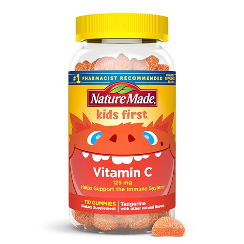 Nature Made Kids First Vitamin C Gummies for Kids, Dietary Supplement for Immune Support, 110 Gummies, 110 Day Supply