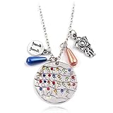 Genérico Cine Televisión Periféricos 26 Letras Originales Letras Circulares Salpicadas de Pedrería Collar