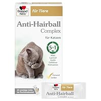 Doppelherz Anti-Hairball Complex für Katzen – Mit wertvollen Faserstoffen und Ölen zur Unterstützung der Verdauung bei Haarballen – 25 cremige Licks