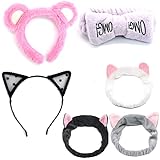 3 PCS Coral Velvet Cat Ear Makeup Shower Face Washing Headband Hairband Hair Accessories Best Makeup Headband Tool for Women
