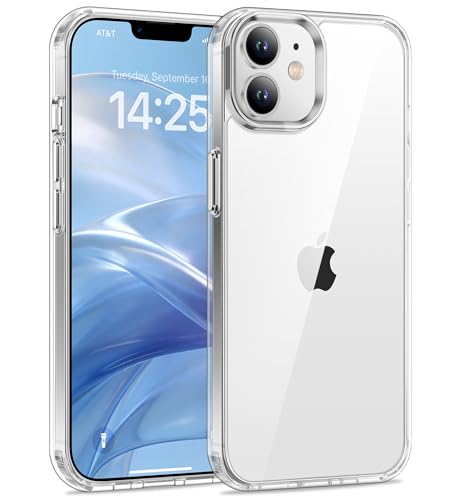 USLAI Hülle für iPhone 12 und iPhone 12 Pro Anti-Vergilbung Durchsichtige Rückseite Stoßfest & Militär-Fallschutz - Transparent