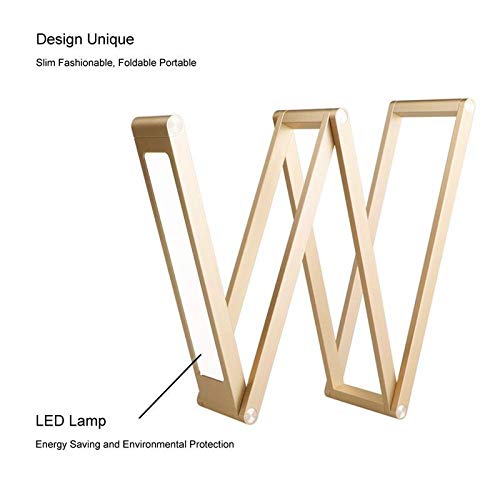 RTHGTFTD Lampka biurkowa USB. Akumulator DOPROWADZIŁO Lampa biurkowa długa Przenośna ściemnialna DOPROWADZIŁO Lampa stołowa Stopu Aluminium Składany Long Long Reading Light (Color : Gold)