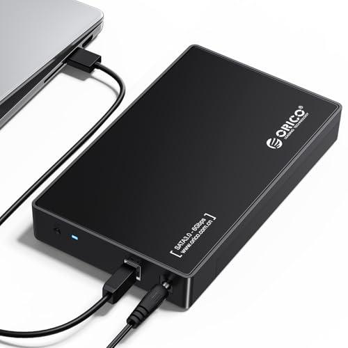ORICO USB 3.0 External Hard Drive Enclosure for 3.5/2.5 Inch SATA Hard Drives/SSD Up to 20 TB, 3.5'' Tool-Free HDD Enclosure with 12V/2A Power Supply and UASP Acceleration (3588US3) - Image 2