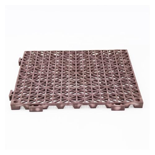 Terrasse Pvc Bodenfliesen Kunststoffplatte Innen Hohe Tragfähigkeit Klickfliesen Garage Waschküchen und Fitnessstudios(Brown,10 pieces)
