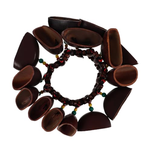 ERINGOGO African Tribal Rattle Bracelet Handmade Percussion Accessory with African Drum Nut Shells Versatile Musical Instrument for Cultural Expression and Rhythm