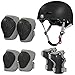 LANOVAGEAR Casques, Genouillères Coudières et Protège-Poignets pour Enfants, Sets de Protection Enfant 7 pièces (2 à 8 Ans) pour Patin vélo Skateboard Scooter (Noir, S)