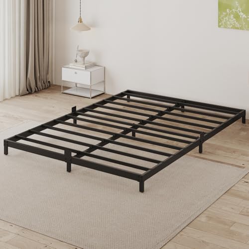 FSJianYi Queen Size 3" Low Profile Metal Bed Frame with Mattress Stopper