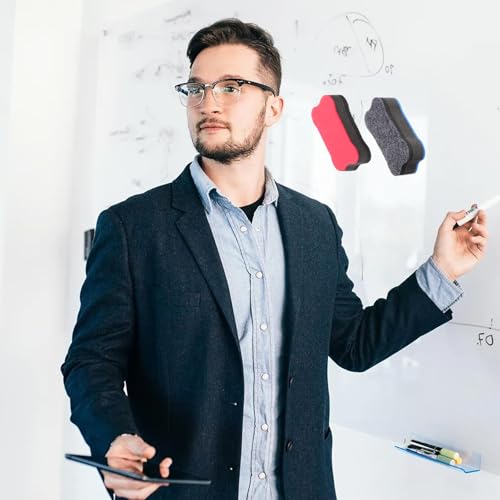 Image of Magnetic Duster for White Board, 4PCS Colorful Whiteboard Erasers, Duster for Black Board, 7cm x 4cm Small White Board Cleaner for Office, Classroom, Conference Room