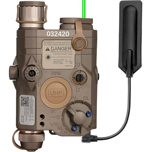 Airsoft PEQ-15 Pro IR Laser + UHP Visible Green Laser + White LED Flashlight (Tan)(T)