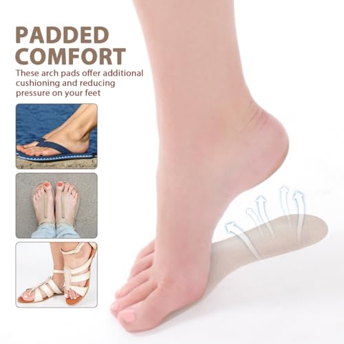 Image of Beavorty Adhesive Sandal Inserts with Arch Cushion Support Cushioned Insoles for Women Non-Slip Thin Sandal Cushion Pads for Foot Comfort and Pressure Relief