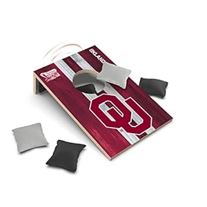 SOAR NCAA Tabletop Cornhole Game and Bluetooth Speaker, Oklahoma Sooners