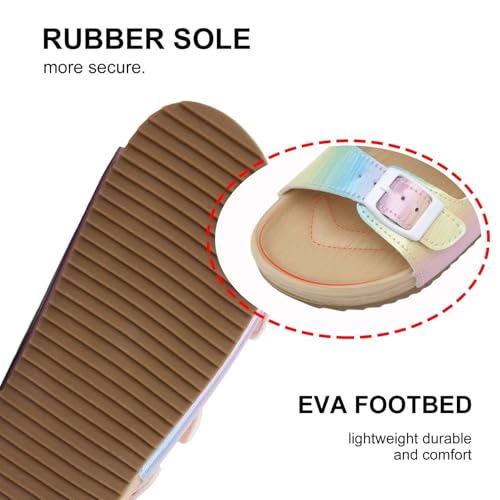 Girls Boys Sandal Adjustable Double Buckle Casual Flat Open Toe Lightweight Summer Shoes Hook Loop Sandal for Toddler Little Big Kid4