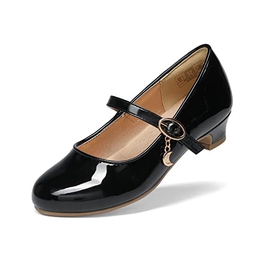 DREAM PAIRS Kids Ballerine Bambine e Ragazze Scarpe Eleganti con Tacco Festa Principessa Lucida Scarpe Piatto Nero KFL219-E Taglia 34 (EUR)