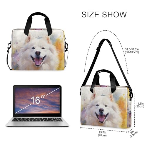 Maletín portátil portátil con estampado Samoyed para laptop 13-15.6 pulg miniatura 4