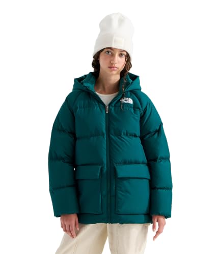 Image of The North Face Teen North Down Fleece-Lined Short Parka | 600 Fill Waterfowl Down, Water Repellent, Insulated Hood, & Pockets, Pacific Teal, X-Large