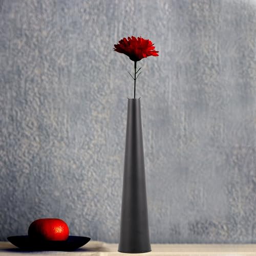 Jarrón elegante de aluminio negro ideal como obsequio de boda y centro de mesa 7