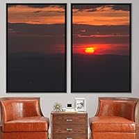 2 Piece Framed Canvas Wall Art Colorful Sky Canvas Prints Home Artwork Decoration for Living Room,Bedroom - 16