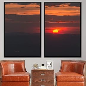 signwin 2 Piece Framed Canvas Wall Art Colorful...